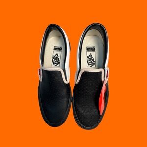 Vans Pro Custom Women's Size 8 MenSize 6.5 Slip On Black White Leather Skater
